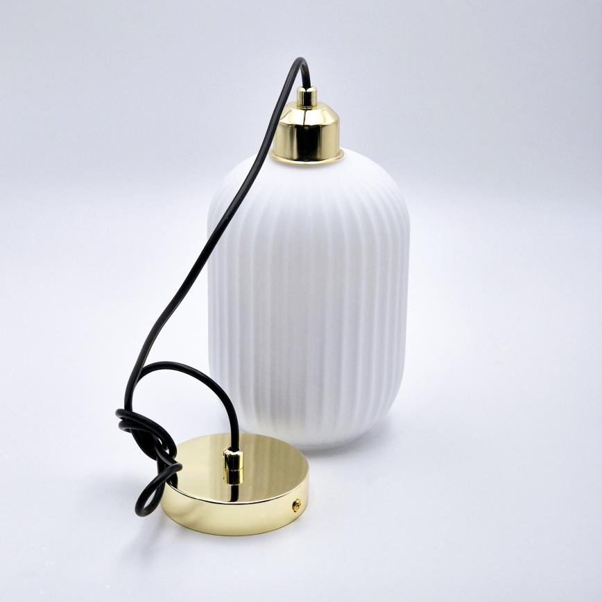 Hängeleuchte HARMA 1xE27/15W/230V d 14 cm weiß/golden