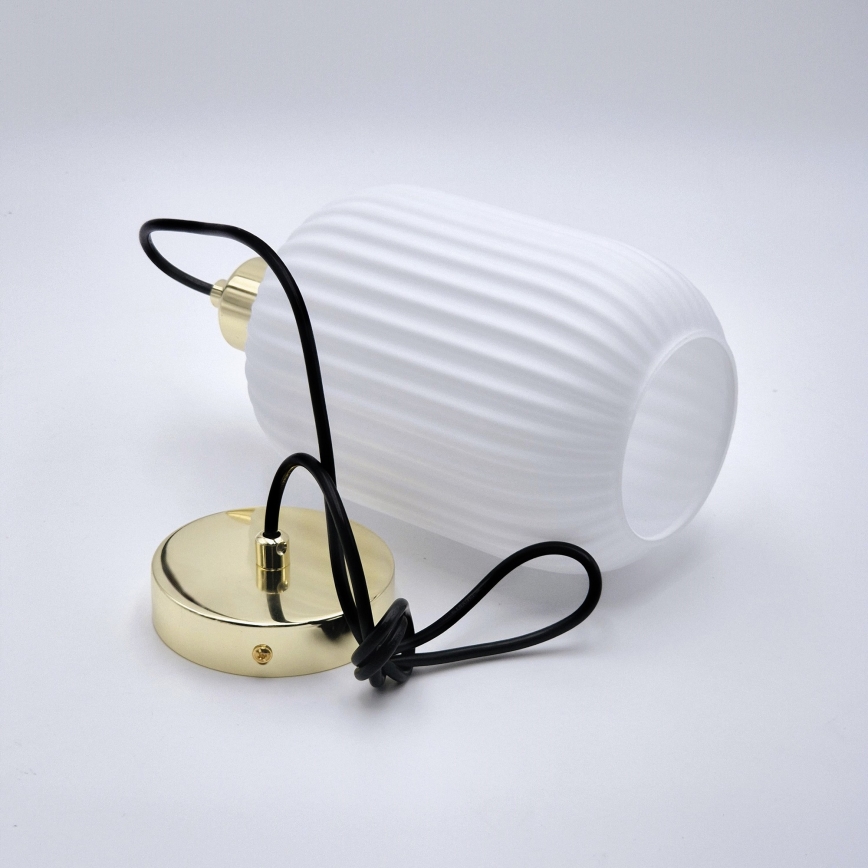 Hängeleuchte HARMA 1xE27/15W/230V d 14 cm weiß/golden