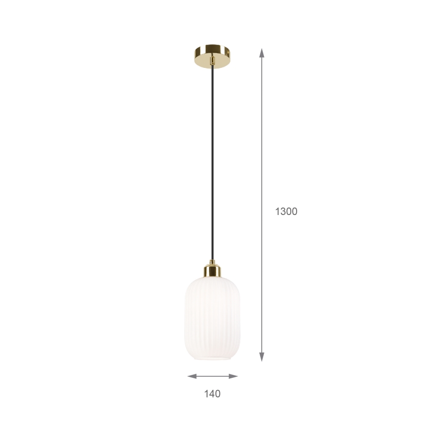 Hängeleuchte HARMA 1xE27/15W/230V d 14 cm weiß/golden