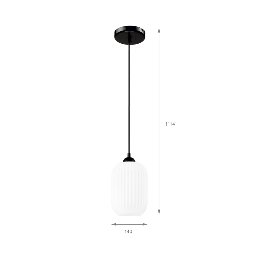 Hängeleuchte HARMA 1xE27/15W/230V d 14 cm weiß/schwarz