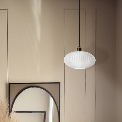 Hängeleuchte HARMA 1xE27/15W/230V d 25 cm weiß/golden
