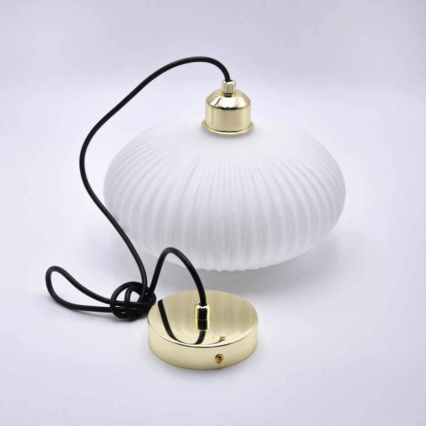 Hängeleuchte HARMA 1xE27/15W/230V d 25 cm weiß/golden