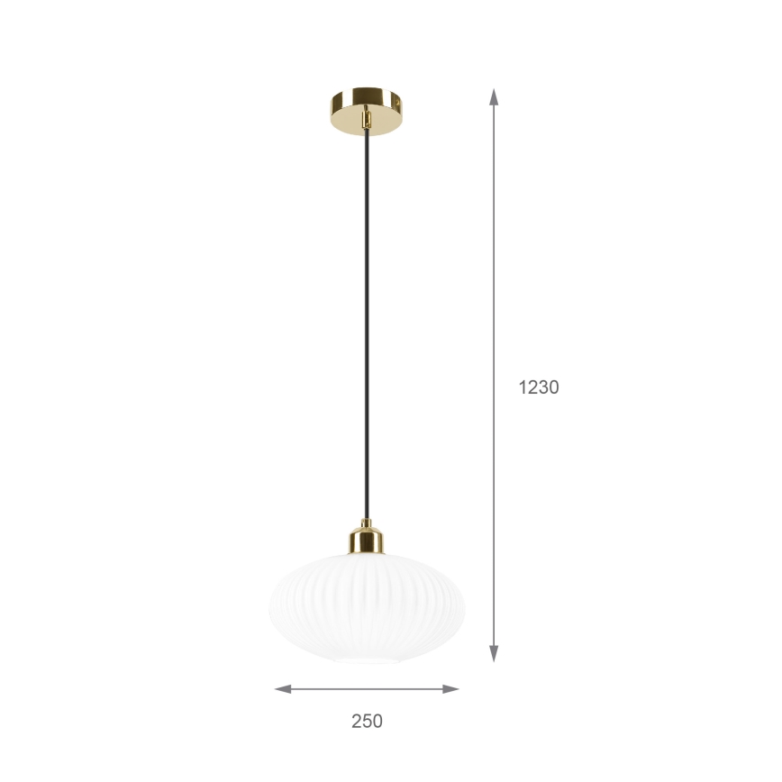 Hängeleuchte HARMA 1xE27/15W/230V d 25 cm weiß/golden
