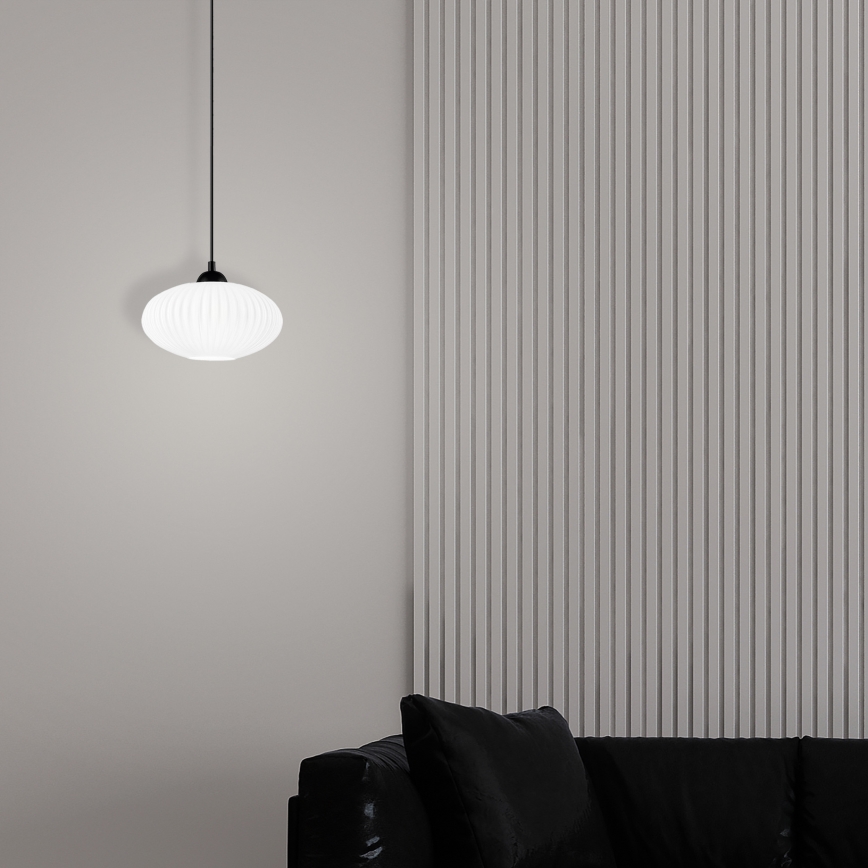 Hängeleuchte HARMA 1xE27/15W/230V d 25 cm weiß/schwarz