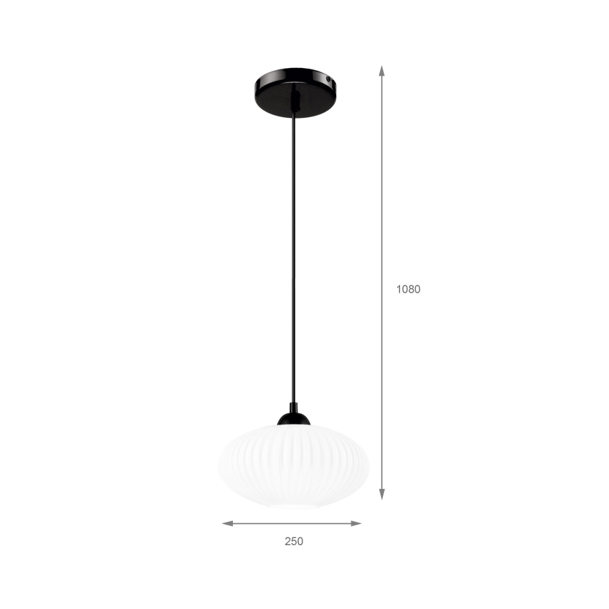 Hängeleuchte HARMA 1xE27/15W/230V d 25 cm weiß/schwarz