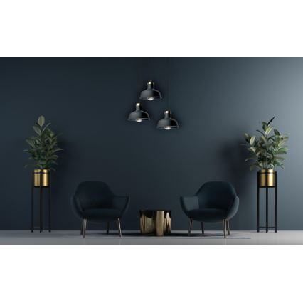 Hängeleuchte HEBE 3xE27/60W/230V schwarz