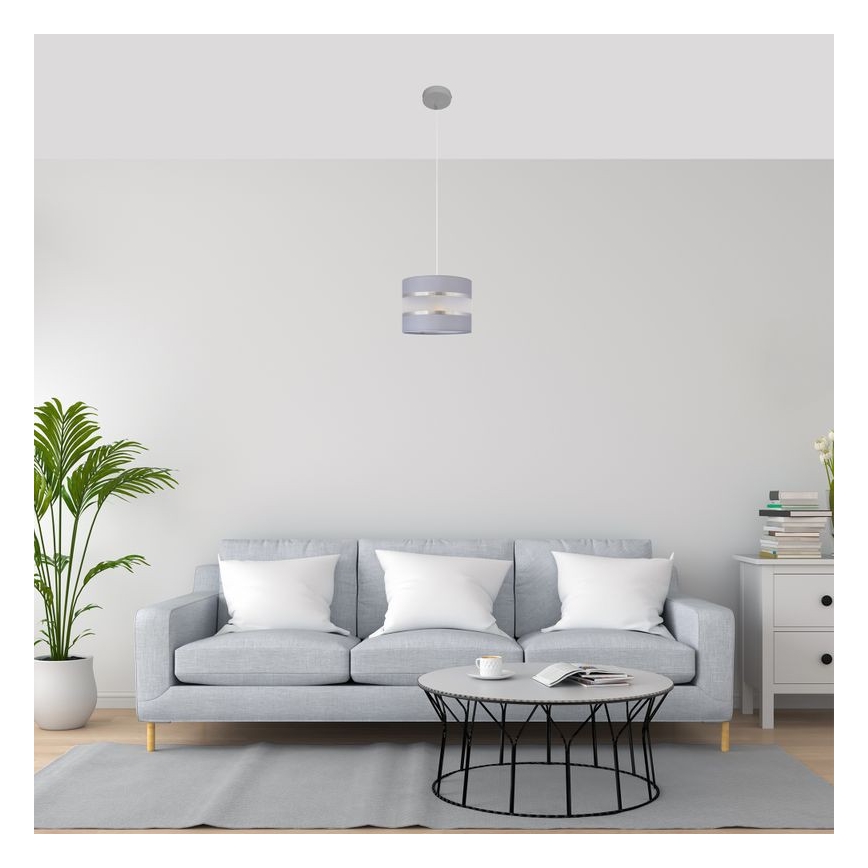 Hängeleuchte HELEN 1xE27/15W/230V Durchschn. 20 cm grau/silber