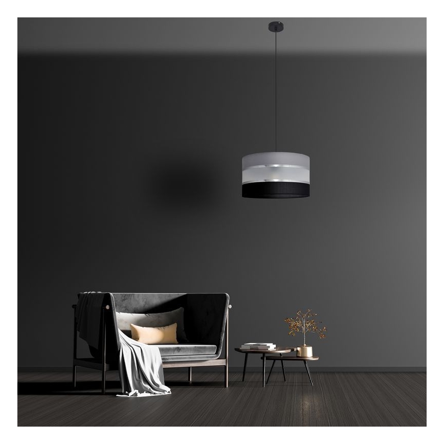 Hängeleuchte HELEN 1xE27/15W/230V Durchschn. 35 cm schwarz/grau/silber