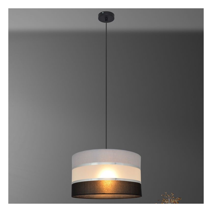 Hängeleuchte HELEN 1xE27/15W/230V Durchschn. 35 cm schwarz/grau/silber