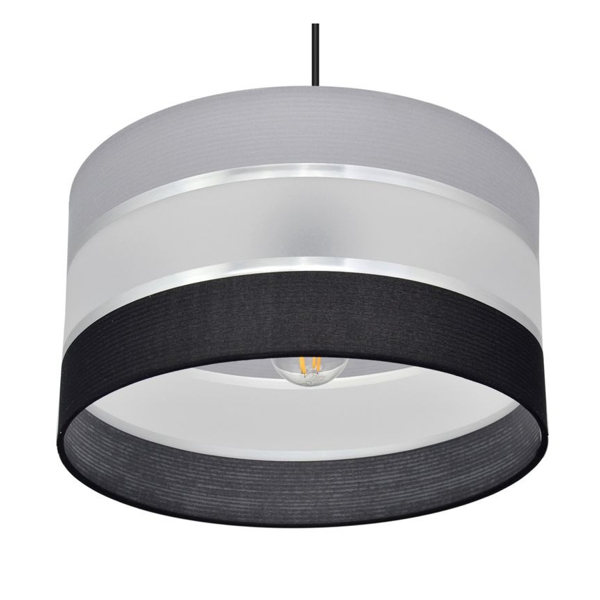 Hängeleuchte HELEN 1xE27/15W/230V Durchschn. 35 cm schwarz/grau/silber