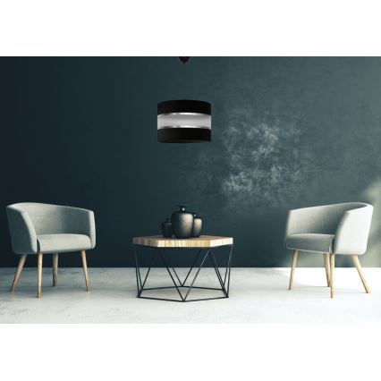 Hängeleuchte HELEN 1xE27/15W/230V Durchschn. 35 cm schwarz/silber