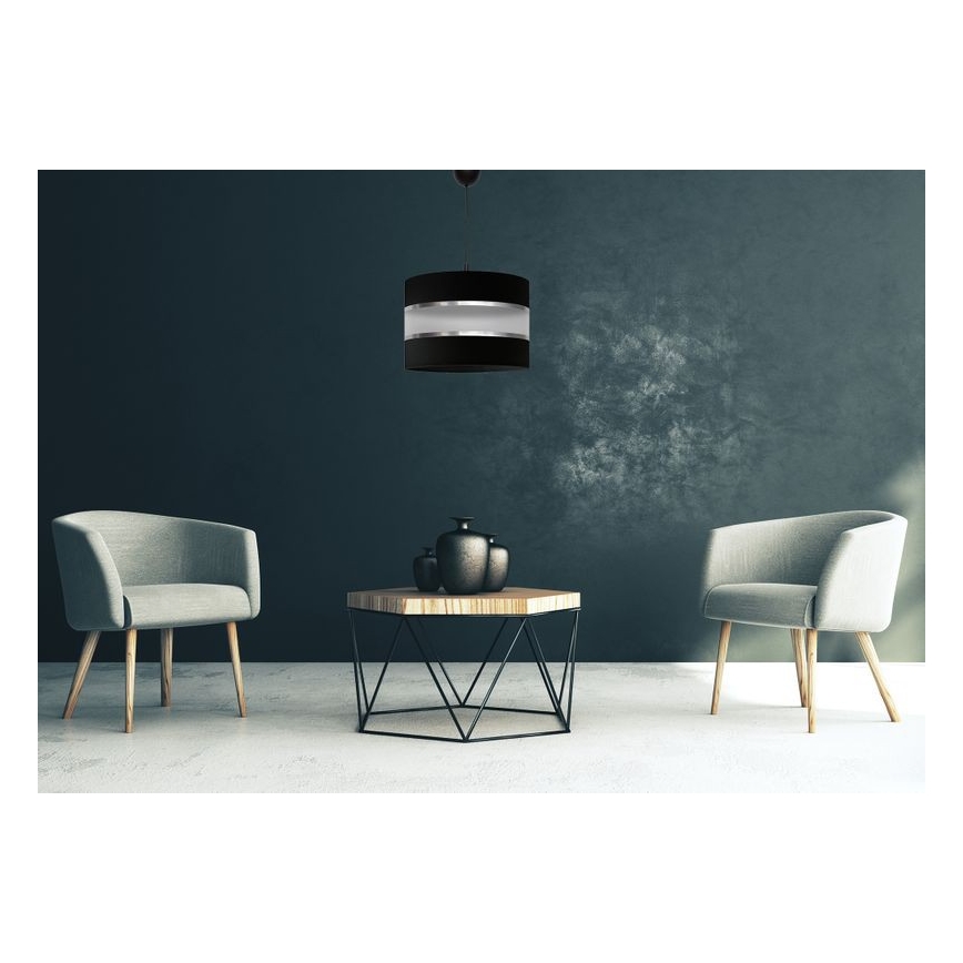 Hängeleuchte HELEN 1xE27/15W/230V Durchschn. 35 cm schwarz/silber