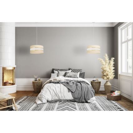 Hängeleuchte HELEN 1xE27/15W/230V Durchschn. 40 cm Cremefarbe/gold