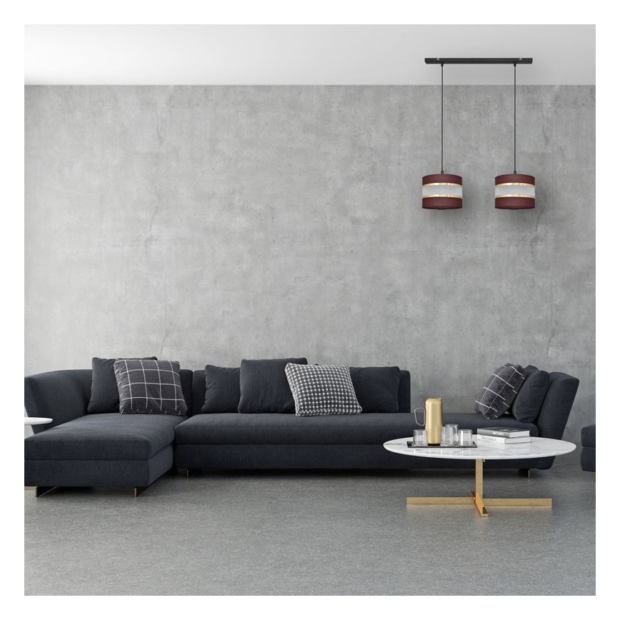 Hängeleuchte HELEN 2xE27/15W/230V braun/schwarz/gold