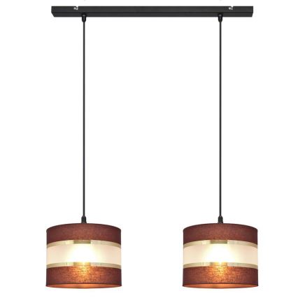 Hängeleuchte HELEN 2xE27/15W/230V braun/schwarz/gold