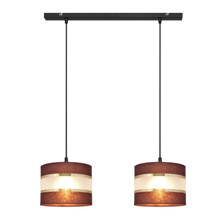 Hängeleuchte HELEN 2xE27/15W/230V braun/schwarz/gold
