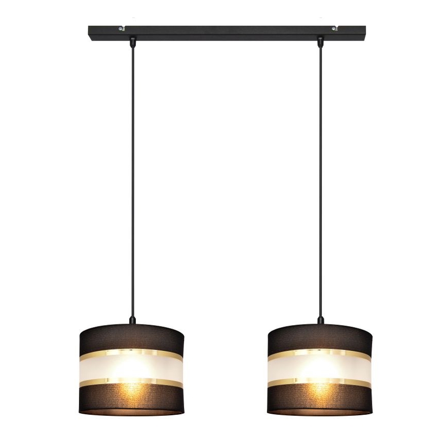 Hängeleuchte HELEN 2xE27/15W/230V schwarz/gold