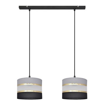 Hängeleuchte HELEN 2xE27/15W/230V schwarz/grau/gold