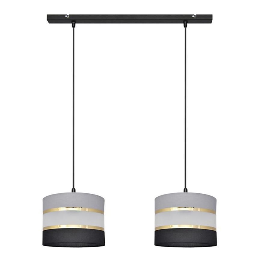 Hängeleuchte HELEN 2xE27/15W/230V schwarz/grau/gold