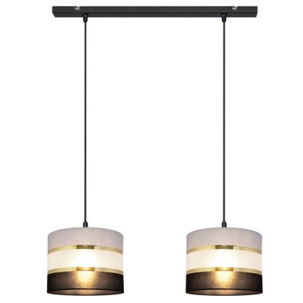 Hängeleuchte HELEN 2xE27/15W/230V schwarz/grau/gold