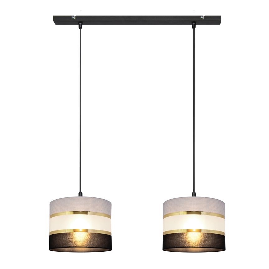 Hängeleuchte HELEN 2xE27/15W/230V schwarz/grau/gold
