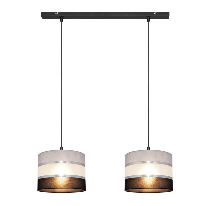 Hängeleuchte HELEN 2xE27/15W/230V schwarz/grau/silber
