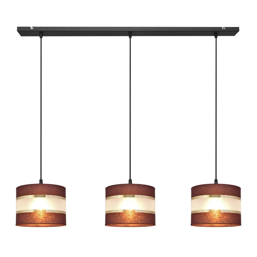 Hängeleuchte HELEN 3xE27/15W/230V braun/schwarz/gold