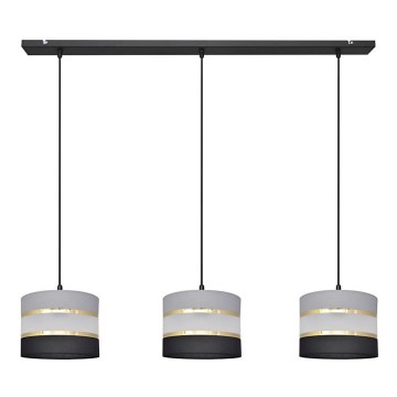 Hängeleuchte HELEN 3xE27/15W/230V schwarz/grau/gold