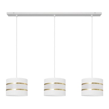 Hängeleuchte HELEN 3xE27/15W/230V weiß/gold