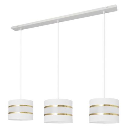 Hängeleuchte HELEN 3xE27/15W/230V weiß/gold