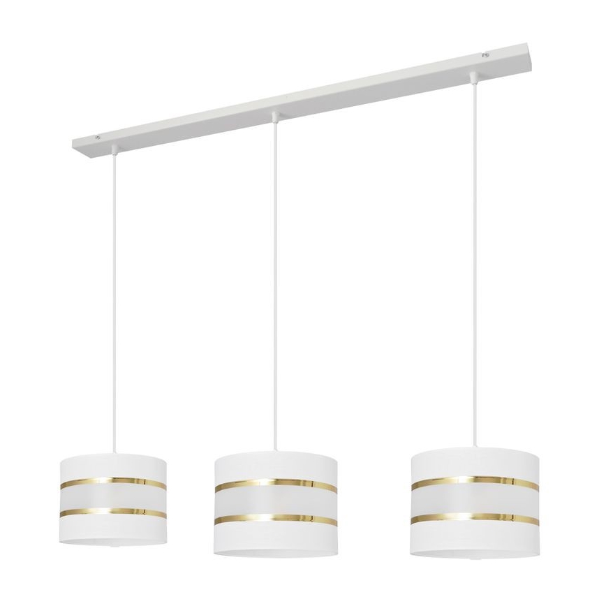 Hängeleuchte HELEN 3xE27/15W/230V weiß/gold