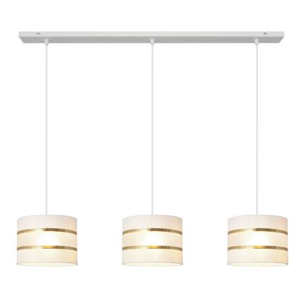 Hängeleuchte HELEN 3xE27/15W/230V weiß/gold