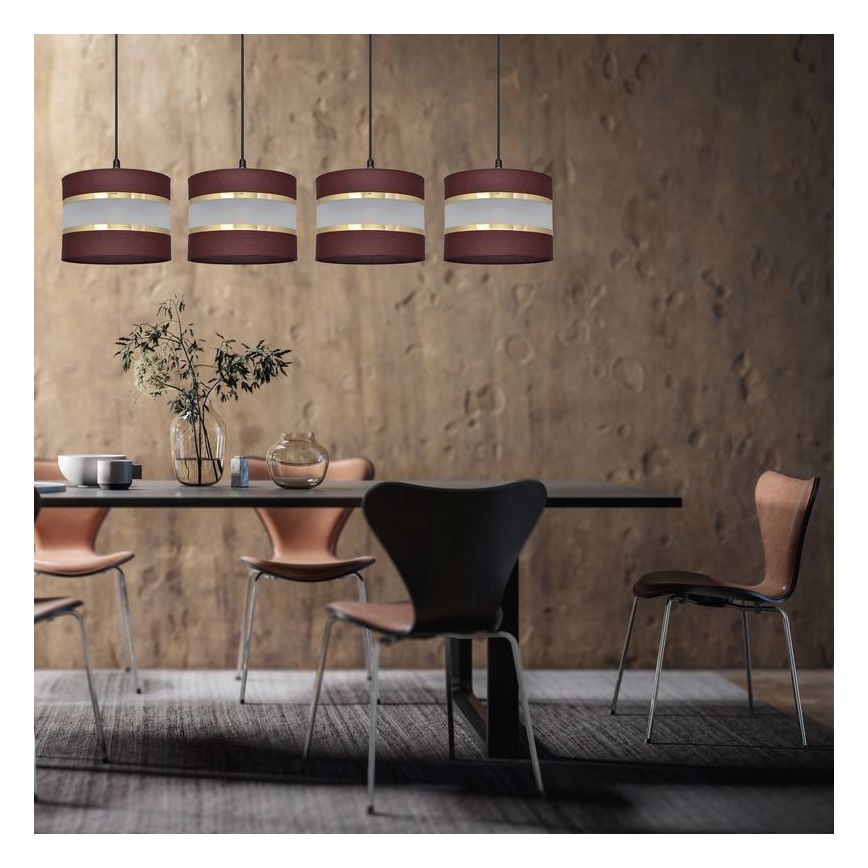 Hängeleuchte HELEN 4xE27/15W/230V braun/schwarz/gold
