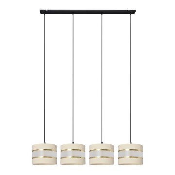 Hängeleuchte HELEN 4xE27/15W/230V Cremefarbe/schwarz/gold