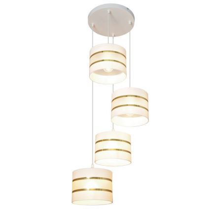 Hängeleuchte HELEN 4xE27/15W/230V weiß/gold