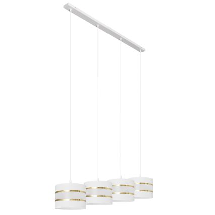 Hängeleuchte HELEN 4xE27/15W/230V weiß/gold