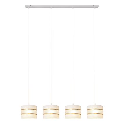 Hängeleuchte HELEN 4xE27/15W/230V weiß/gold