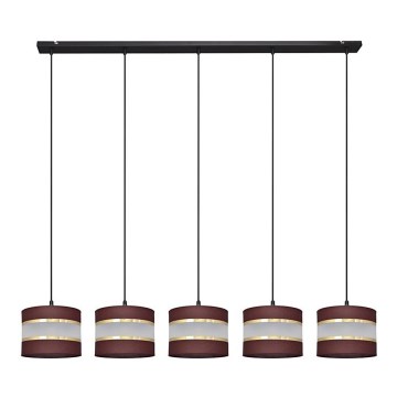 Hängeleuchte HELEN 5xE27/15W/230V braun/schwarz/gold