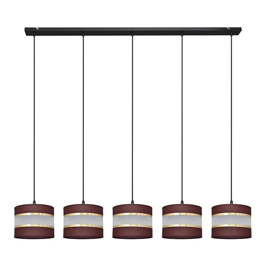 Hängeleuchte HELEN 5xE27/15W/230V braun/schwarz/gold