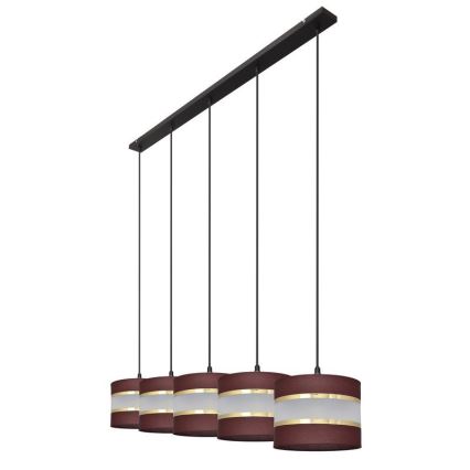 Hängeleuchte HELEN 5xE27/15W/230V braun/schwarz/gold
