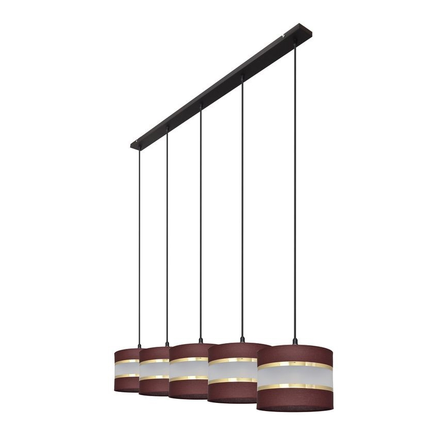 Hängeleuchte HELEN 5xE27/15W/230V braun/schwarz/gold