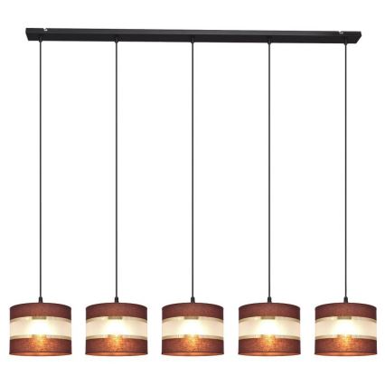Hängeleuchte HELEN 5xE27/15W/230V braun/schwarz/gold