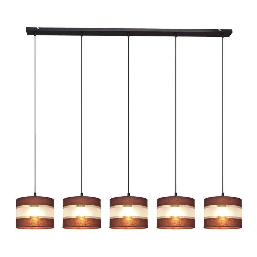 Hängeleuchte HELEN 5xE27/15W/230V braun/schwarz/gold