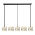 Hängeleuchte HELEN 5xE27/15W/230V Cremefarbe/schwarz/gold