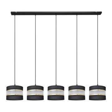 Hängeleuchte HELEN 5xE27/15W/230V schwarz/gold