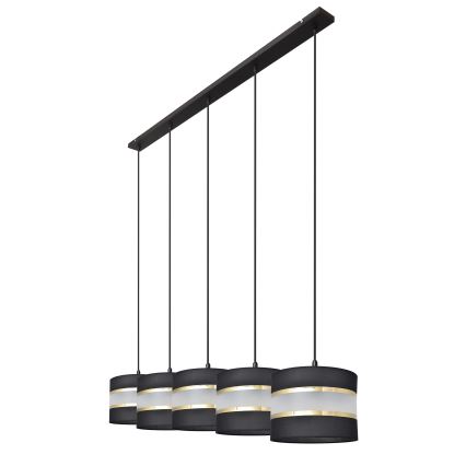 Hängeleuchte HELEN 5xE27/15W/230V schwarz/gold