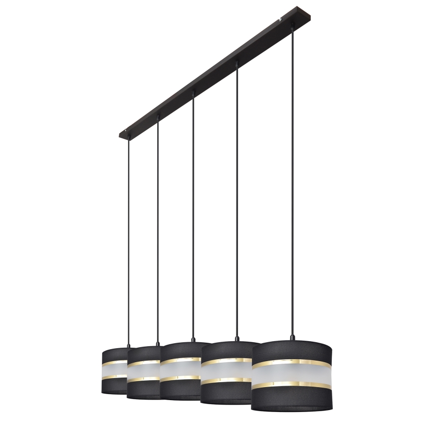 Hängeleuchte HELEN 5xE27/15W/230V schwarz/gold