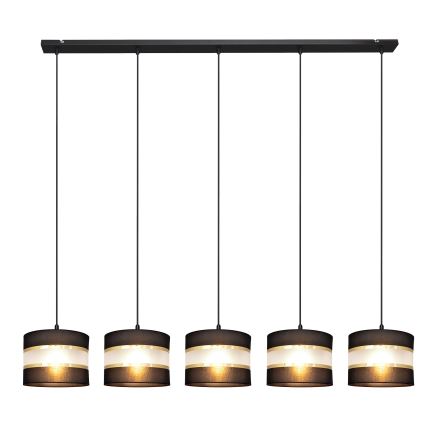 Hängeleuchte HELEN 5xE27/15W/230V schwarz/gold