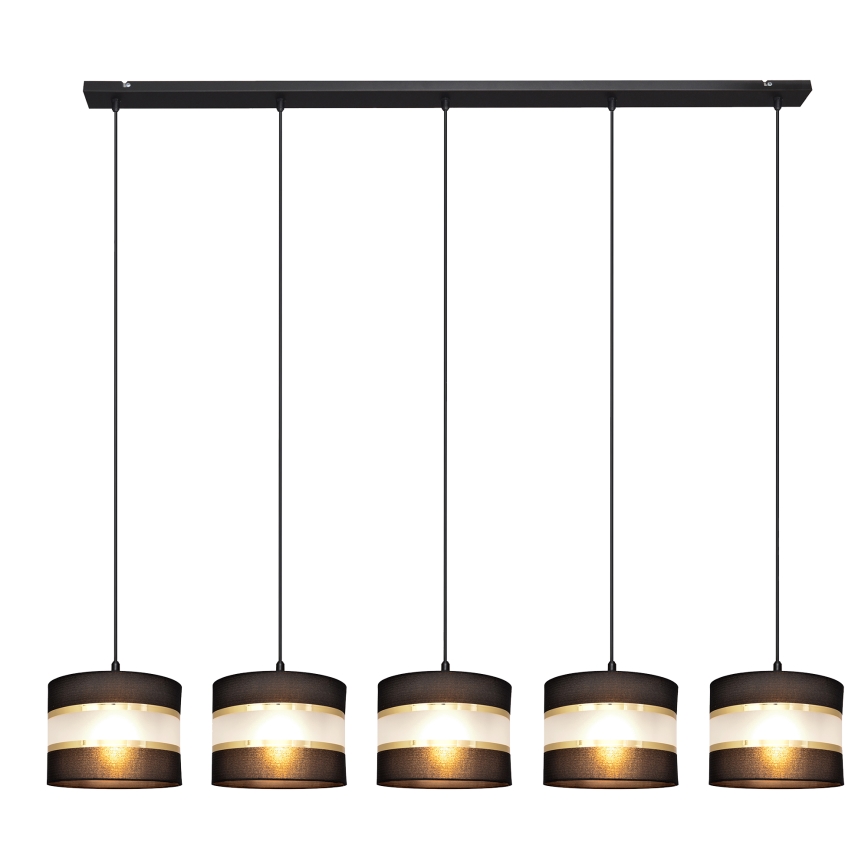 Hängeleuchte HELEN 5xE27/15W/230V schwarz/gold