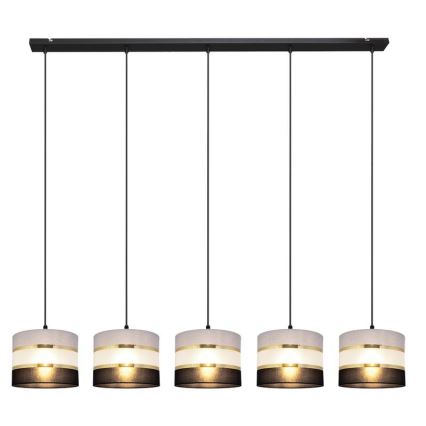 Hängeleuchte HELEN 5xE27/15W/230V schwarz/grau/gold